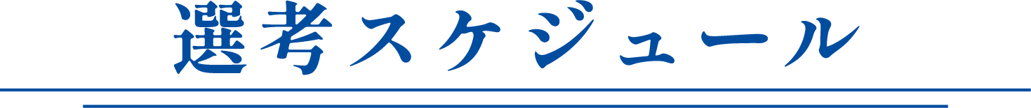 選考スケジュール